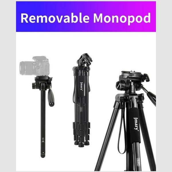 Jmary KP-2254 2-In-1 Aluminum Tripod for All DSLR Cameras - Image 2